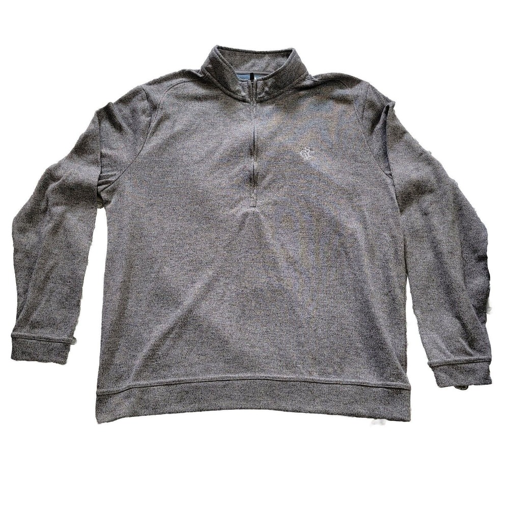 Johnnie O Pullover Sweater Womens Large Gray‎ 1/4 Zip Beach Golf